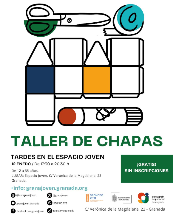 &copy;Ayto.Granada: Enredate: Tardes en el Espacio Joven - TALLER DE CHAPAS. 